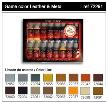 Vallejo Game Color - Leather and Metal Paint Set