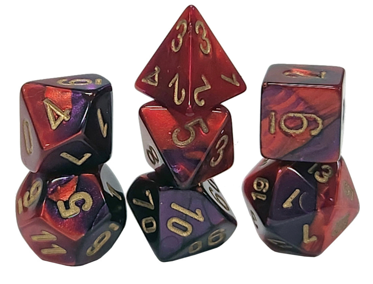 Chessex - Gemini Purple Red/Gold Mini Polyhedral Die Set