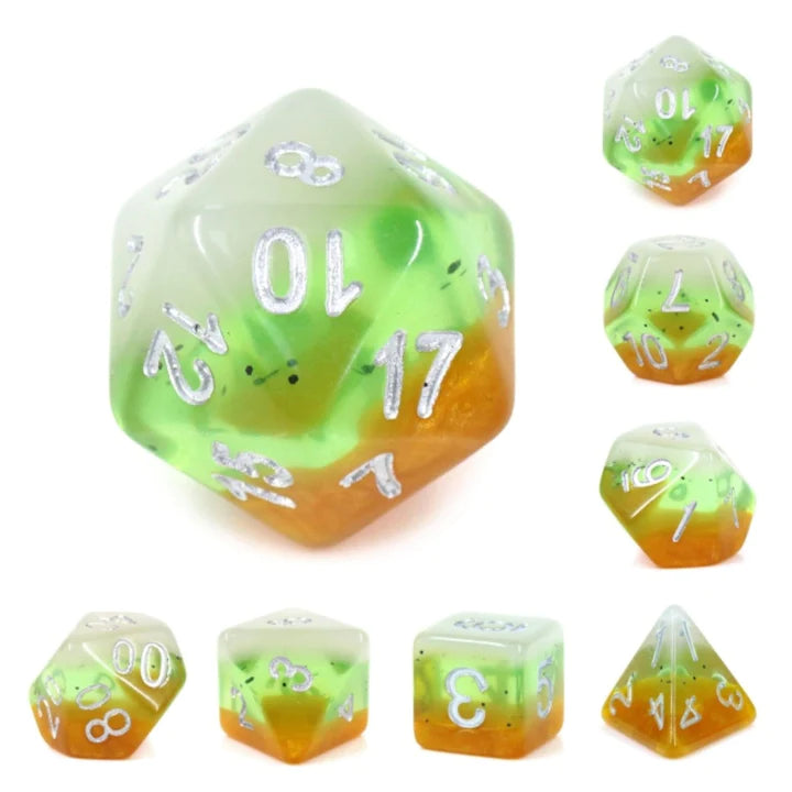 Foam Brain - Kiwi Fruit RPG Dice Set