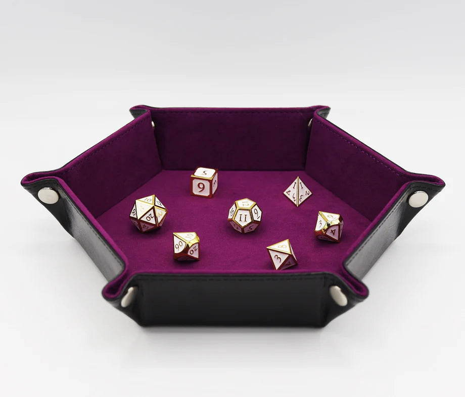 Foam Brain - Leatherette & Velvet Dice Tray (Magenta Hex)