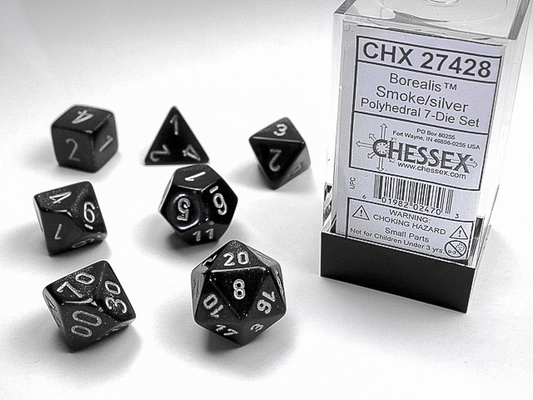 Chessex - Borealis® Polyhedral Smoke/silver 7-Die Set