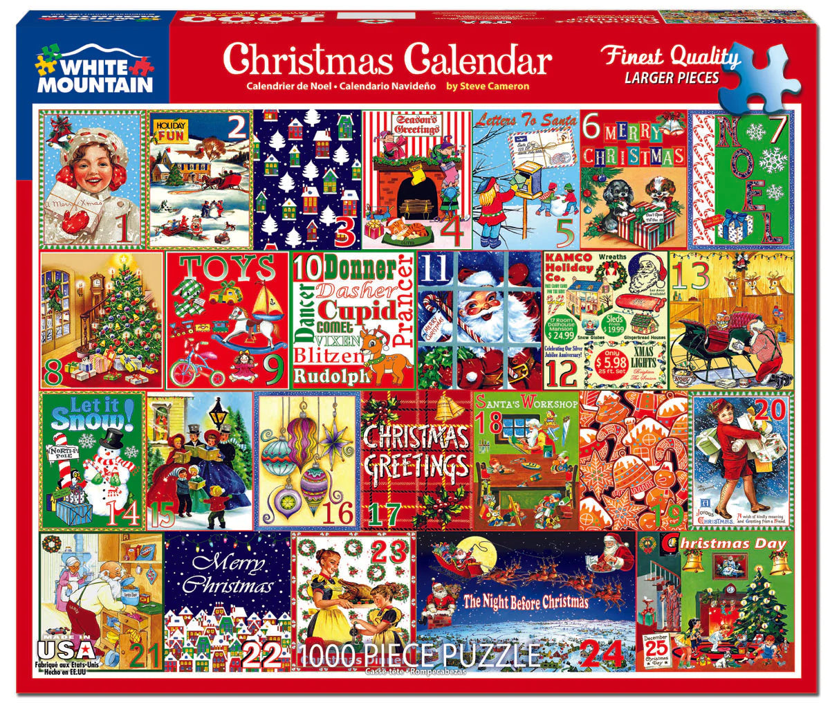 White Mountain Puzzles - Christmas Calendar 1000 Piece Jigsaw puzzle