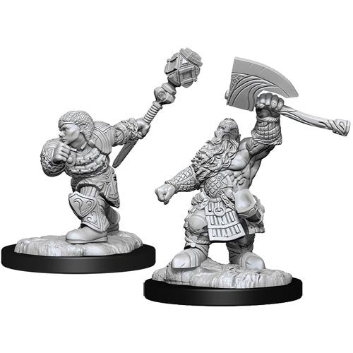 Magic Unpainted Minis Dwarf Fighter & Cleric