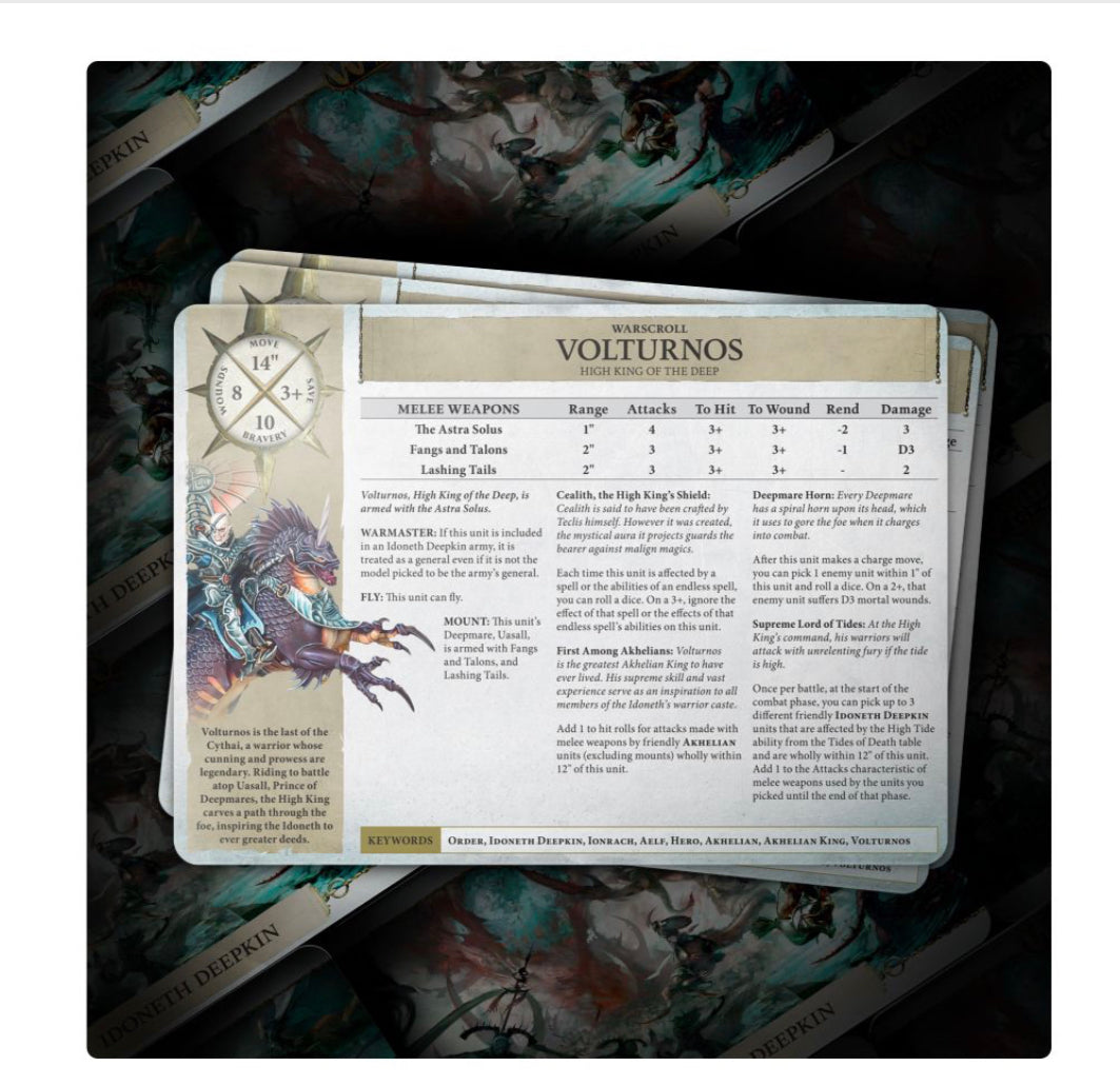 AOS - Warscroll Cards Idoneth Deepkin