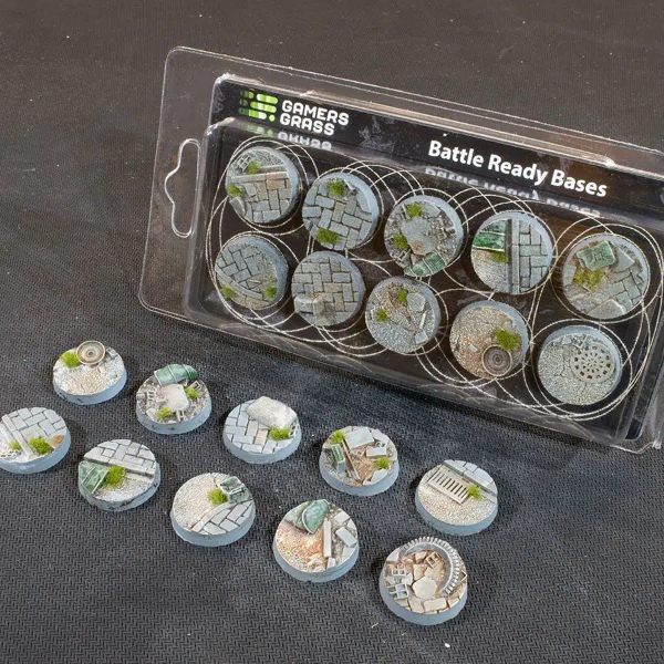 Gamers Grass  - Battle Ready Urban Warfare Bases, Round 25mm (x10)