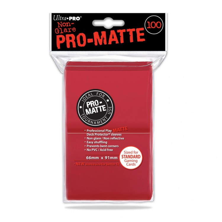 Pro Matte Deck Protector Sleeves - Red