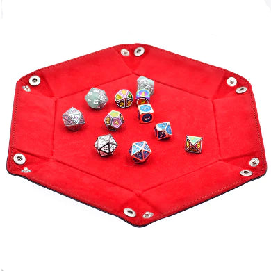 Foam Brain - Leatherette & Velvet Dice Tray (Black with Red)