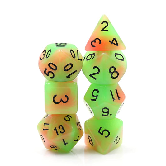 Foam Brain - Glow in the Dark Mango Dice Set