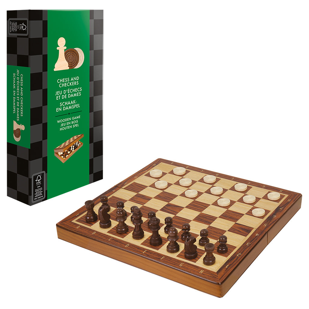 Wooden Folding Chess and Checkers