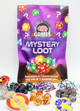 Foam Brain Games - 
EPIC MYSTERY LOOT V2: 12 or 14mm METAL RPG SET + ENAMEL PIN