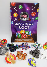 Foam Brain Games - 
EPIC MYSTERY LOOT V2: 12 or 14mm METAL RPG SET + ENAMEL PIN