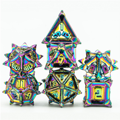 Mystic Flail Metal RPG Dice Set