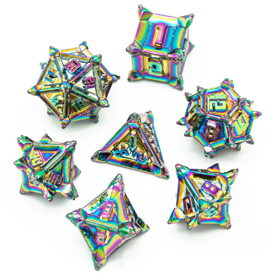 Mystic Flail Metal RPG Dice Set