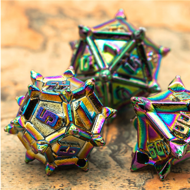 Mystic Flail Metal RPG Dice Set