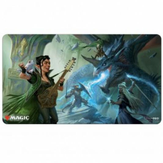 MTG - Playmat Adventures in the Forgotten Realms: The Party Fighting Blue Dragon